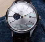 IWC Replica Portofino Watch - Stainless Steel Case Silver Dial Leather Strap 39mm